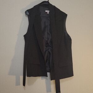 Theory Black Tailored Vest with Satin Lining